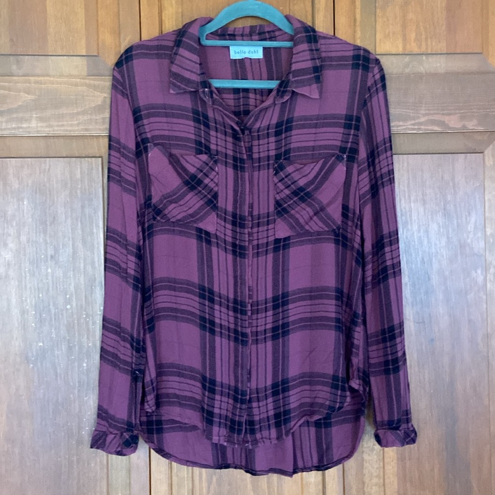 Women's Purple Plaid Top